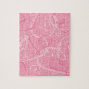 rosa Herzmuster Puzzle
