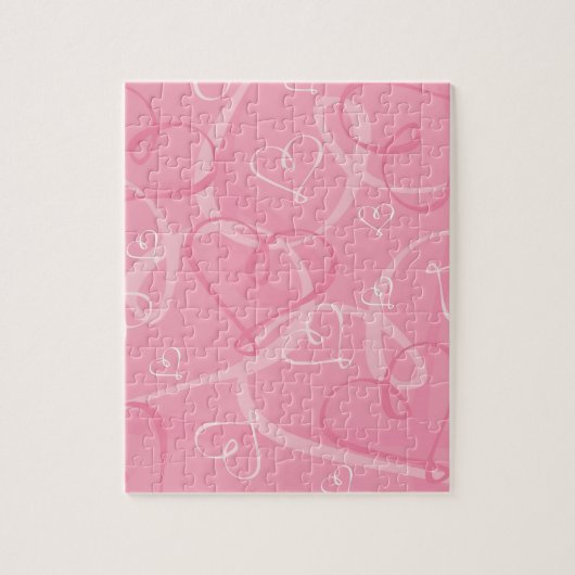 rosa Herzmuster Puzzle (Vertikal)