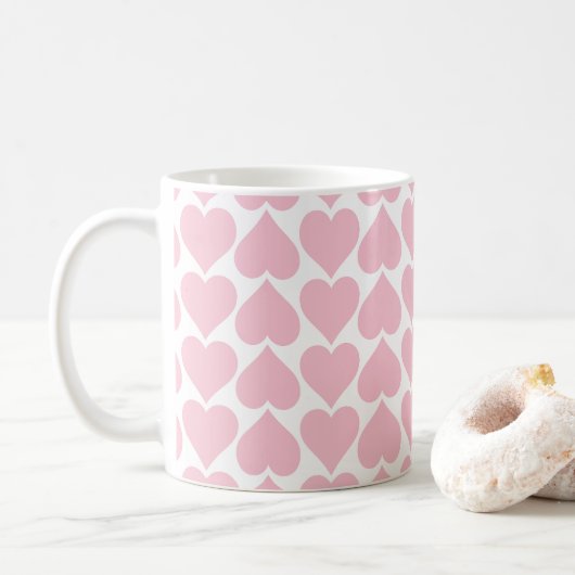 Rosa Herzmuster, Romantik, Liebe Kaffeetasse (Mit Donut)