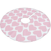 Rosa Herzmuster, Romantik, Liebe Polyester Weihnachtsbaumdecke (Schrägansicht)