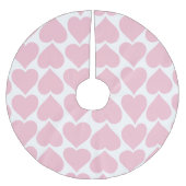 Rosa Herzmuster, Romantik, Liebe Polyester Weihnachtsbaumdecke (Vorderseite)