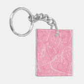 rosa Herzmuster Schlüsselanhänger (Vorderseite links)