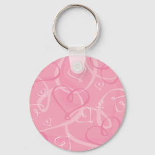 rosa Herzmuster Schlüsselanhänger