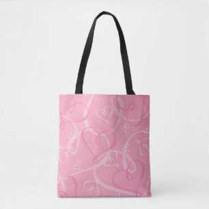 rosa Herzmuster Tasche