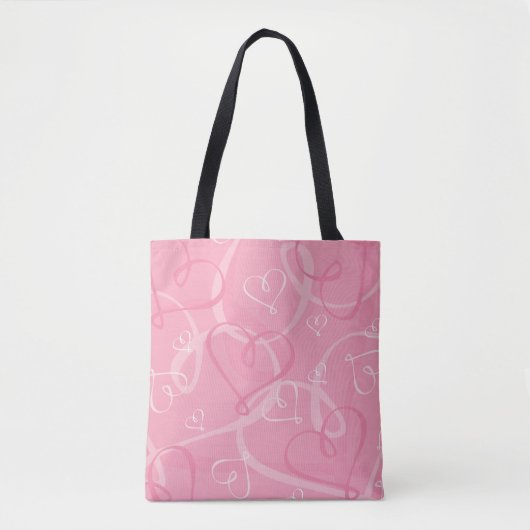 rosa Herzmuster Tasche (Vorderseite)