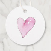 Rosa Herzmuster Wasserfarben Süße Liebe Zeitlos Geschenkanhänger (Vorderseite)