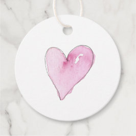 Rosa Herzmuster Wasserfarben Süße Liebe Zeitlos Geschenkanhänger