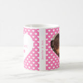 Rosa Herzmuster Wir Liebe Sie Mama Foto Kaffeetasse (Mittel)