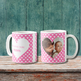 Rosa Herzmuster Wir Liebe Sie Mama Foto Kaffeetasse