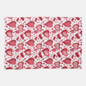 Rosa Herzmuster Zeichnend Valentinstag Geschirrtuch (Horizontal)