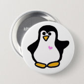 Rosa Herzpenguin-Button Button (Vorne & Hinten)