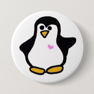 Rosa Herzpenguin-Button Button