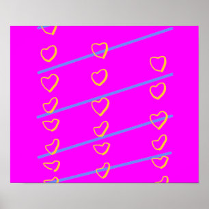 Rosa Herzrolle Poster