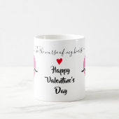 Rosa Herzschlag des Valentinstags Kaffeetasse (Mittel)