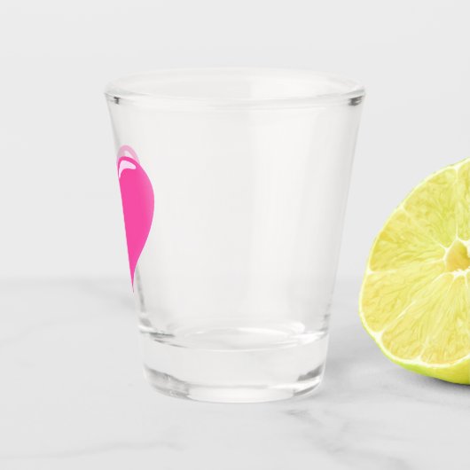 Rosa Herzschussglas Schnapsglas (Rechts)