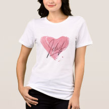 Rosa Herzsignatur Frauen-T - Shirt