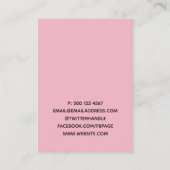 Rosa Herzstück mit Liebe-Ohrring-Anzeige Visitenkarte (Rückseite)