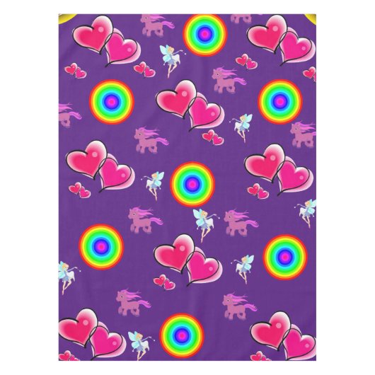 Rosa Herztablette Tischdecke (Vorderseite)