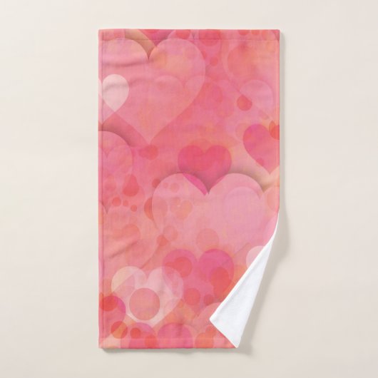 Rosa Herzträume Badhandtuch Set (Handtuch)