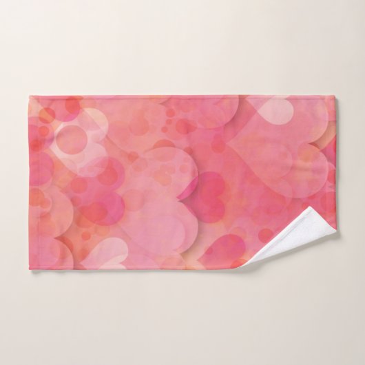 Rosa Herzträume Badhandtuch Set (Handtuch)