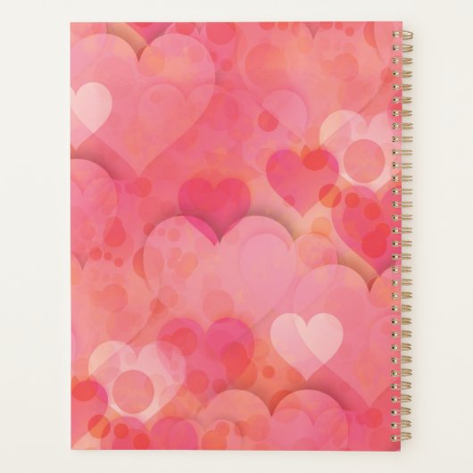 Rosa Herzträume Planer (Rückseite)