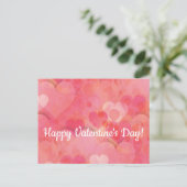 Rosa Herzträume Postkarte (Stehend Vorderseite)