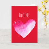 Rosa Herzvalentin Pop Kunst Karte (Gelbe Blume)