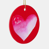 Rosa Herzvalentin Pop Kunst Keramik Ornament (Rechts)