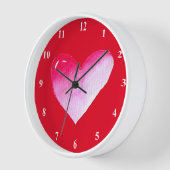 Rosa Herzvalentin Pop Kunst Uhr (Winkel)