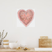 Rosa Herzvalentine Poster (Küche)