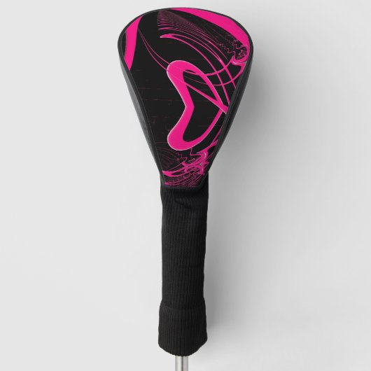 Rosa Herzzone Golf Headcover (Vorderseite)