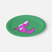 Rosa heulender Wolf-Welpe Pappteller (Schrägansicht)