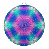 Rosa Hexagon Mosaik auf blauem Gradient Dartscheibe (vorne)