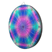 Rosa Hexagon Mosaik auf blauem Gradient Dartscheibe (Vorderseite rechts)