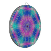 Rosa Hexagon Mosaik auf blauem Gradient Dartscheibe (Vorderseite Links)