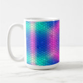 Rosa Hexagon Mosaik auf blauem Gradient Kaffeetasse (Links)