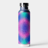 Rosa Hexagon Mosaik auf blauem Gradient Trinkflasche (Links)