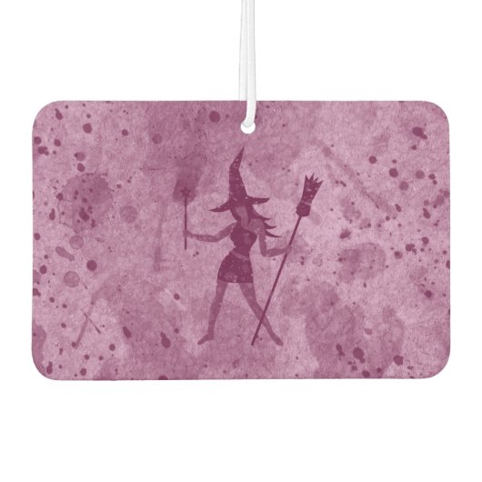 Rosa Hexe Autolufterfrischer (Vorderseite)