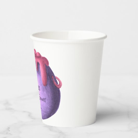 Rosa Hexe Cauldron Halloween Girl Babydusche Pappbecher (Links)