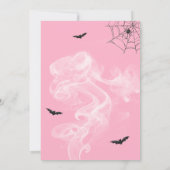 Rosa Hexe ein Baby wird Babydusche brauen Einladung (Rückseite)