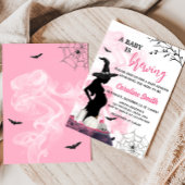 Rosa Hexe ein Baby wird Babydusche brauen Einladung