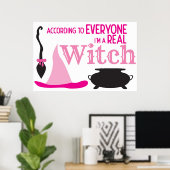 Rosa-Hexe Poster (Heimbüro)