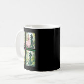Rosa Hexe wird gut mit grüner Halloween-Hexe Kaffeetasse (Vorderseite Links)