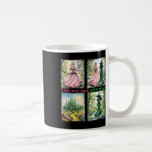 Rosa Hexe wird gut mit grüner Halloween-Hexe Kaffeetasse (Rechts)