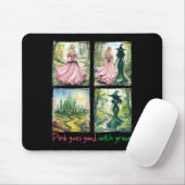 Rosa Hexe wird gut mit grüner Halloween-Hexe Mousepad (Mit Mouse)