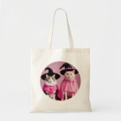 Rosa Hexen Katzen Halloween Niedliche Süße Tragetasche (Vorne)