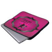 Rosa Hexengestalt Laptopschutzhülle (Vorne Knopf)