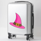 Rosa Hexenhut Aufkleber (Koffer)