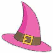 Rosa Hexenhut Aufkleber (Vorderseite)
