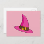 Rosa Hexenhut Feiertagspostkarte (Vorne/Hinten)